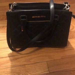 Michael Kors black leather quilted purse